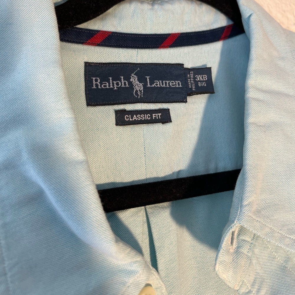 Ralph Lauren Men’s Blue Classic Fit 100% Cotton Button Down Shirt Size 3XB - Picture 4 of 4